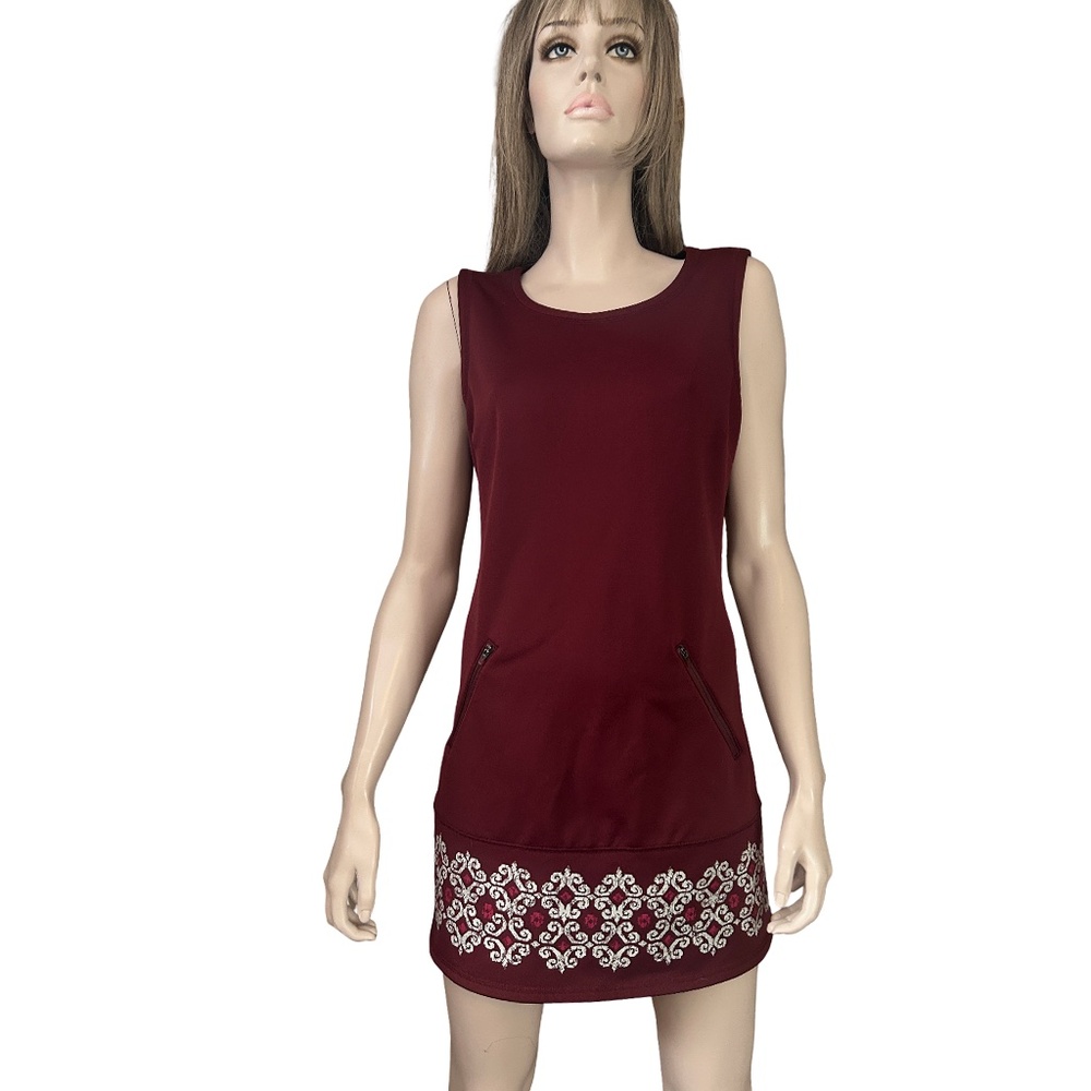 Athleta Burgundy Hot When Youβre Not Scuba Athletic Dress Tunic Shift Sleeveless